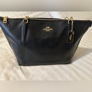 Coach Black Tote with Gold Details